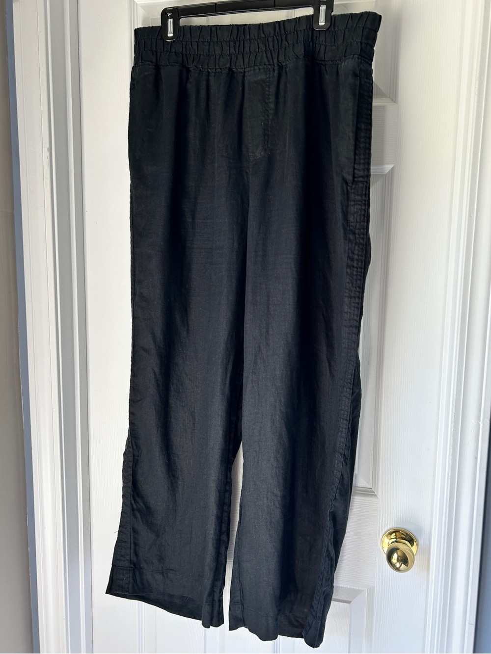 Quince Linen Pull On Pants Black